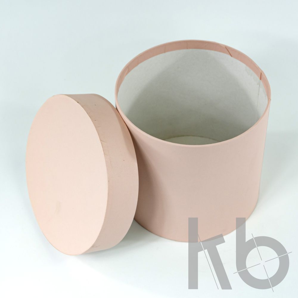 Круглая подарочная коробка кремовая