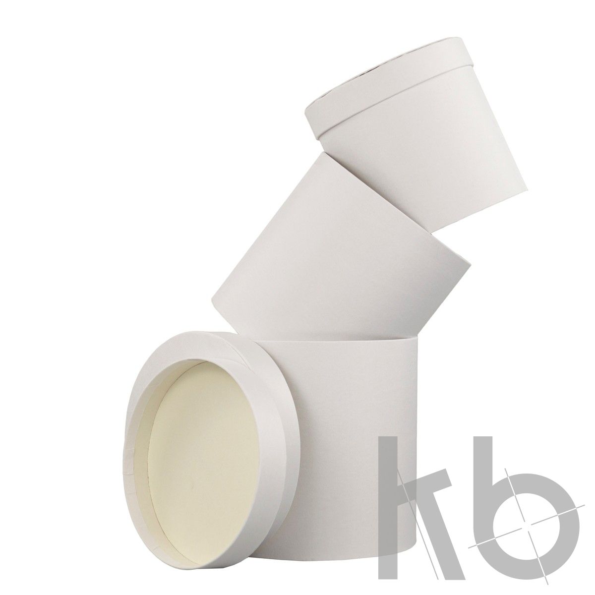 Круглые кашированные коробки белые