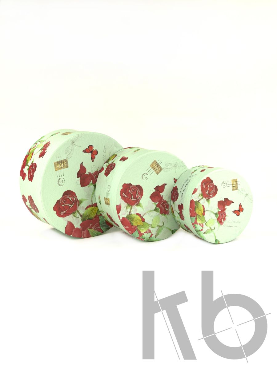 Коробка круглая кашированная с печатью