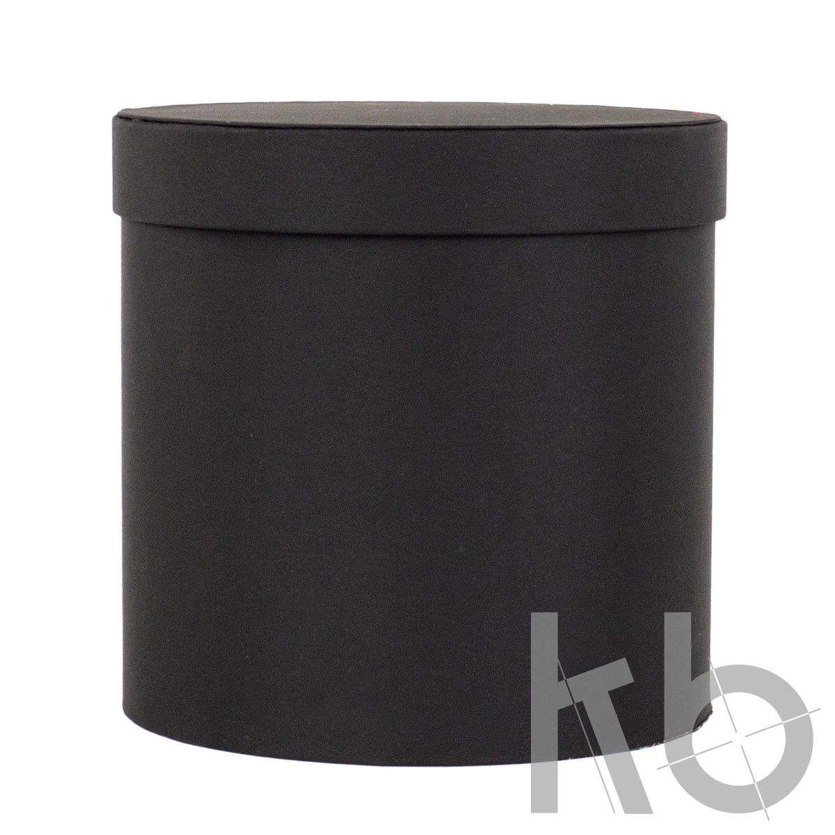 Черная круглая коробка с крышкой