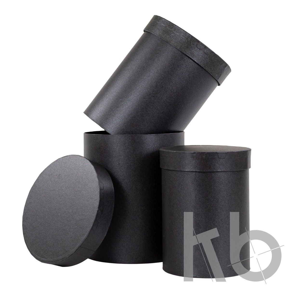 Коробки круглые кашированные черные