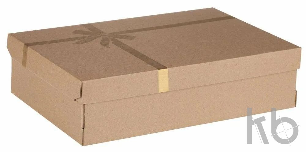 Крафт коробка с печатью банта шелкографией