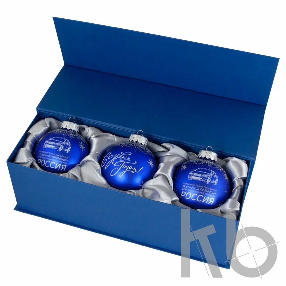 Коробка кашированная на 3 шара 10 см