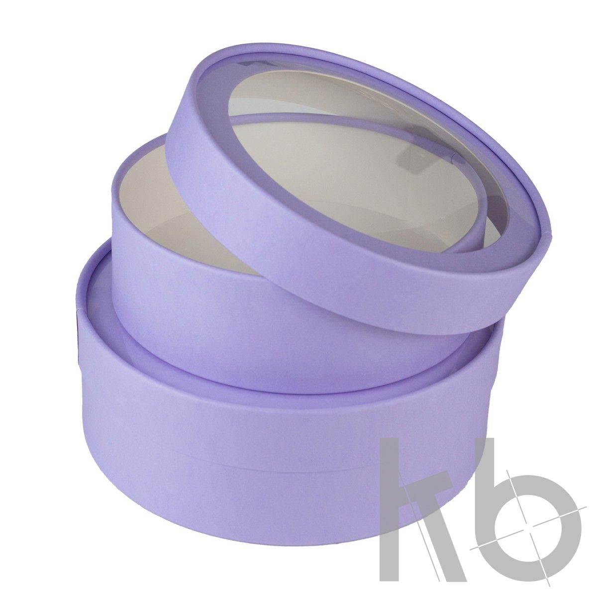 Коробка-шайба сиреневая плоская