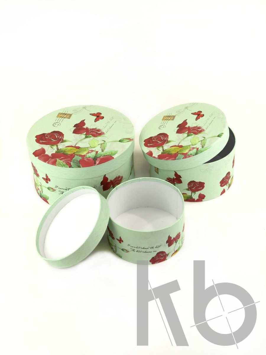 Коробка круглая кашированная с печатью