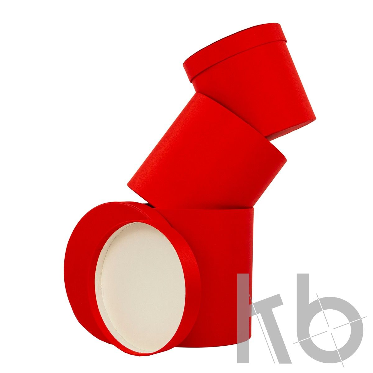 Круглые красные кашированные коробки