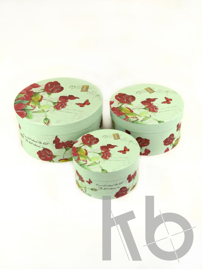 Коробка круглая кашированная с печатью