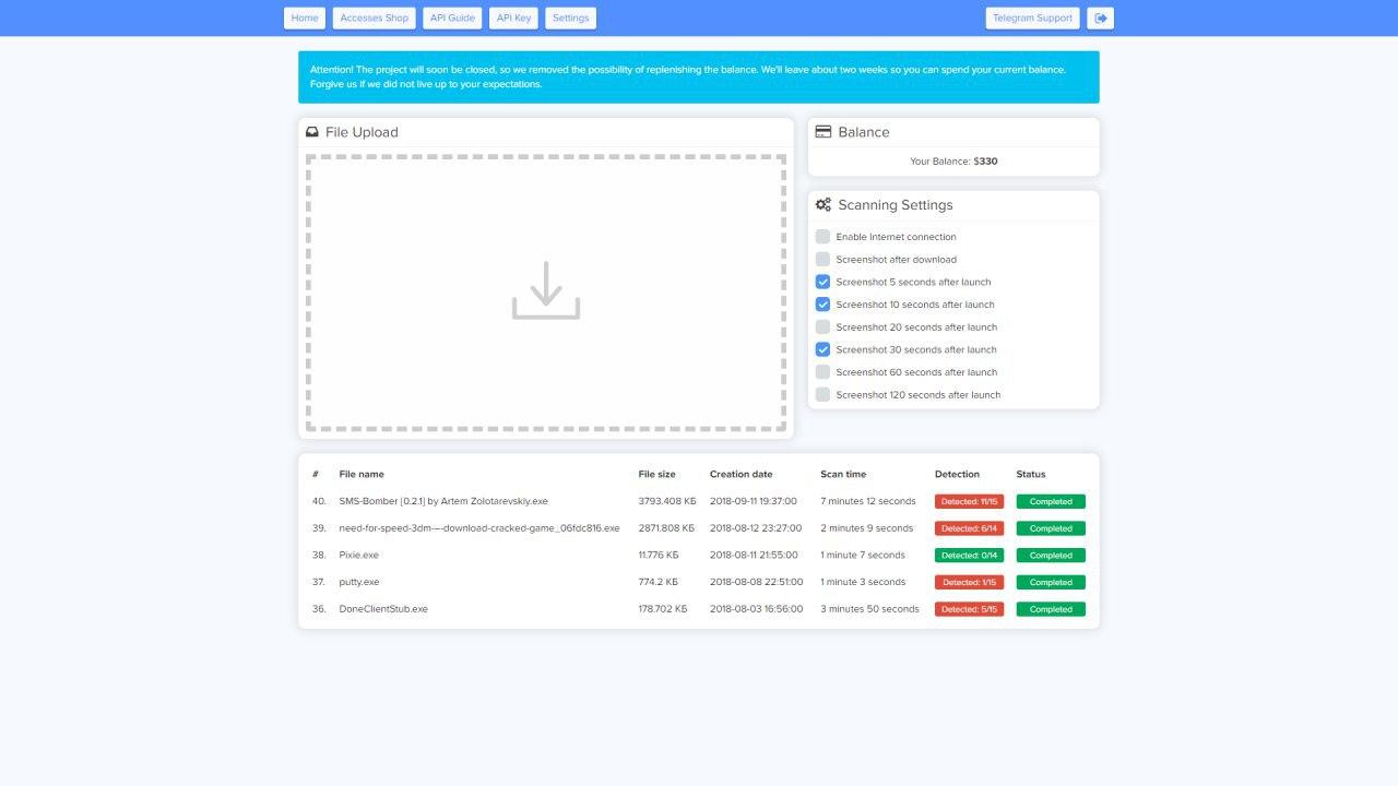 Платформа HaveScan для эврестического анализа файлов и тестирования работы ПО