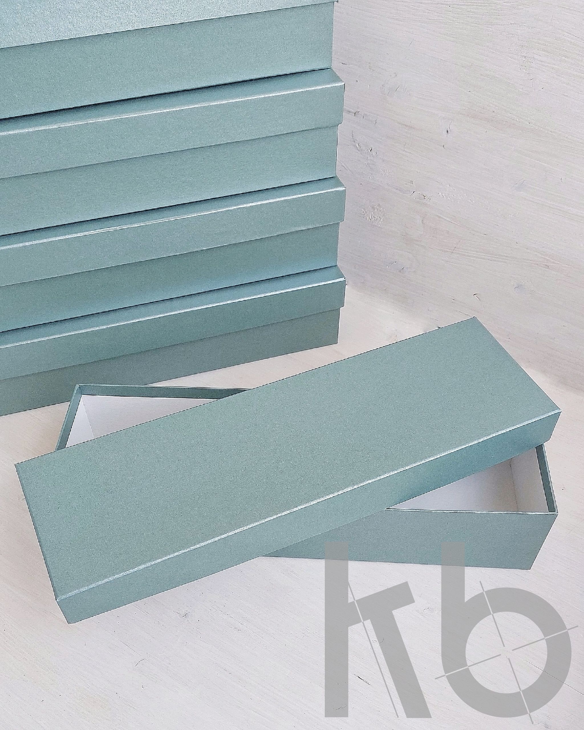 Коробка крышка-дно голубая