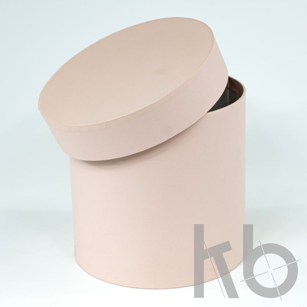 Круглая подарочная коробка кремовая