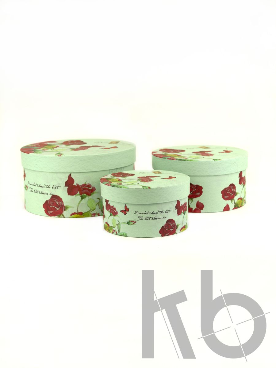 Коробка круглая кашированная с печатью