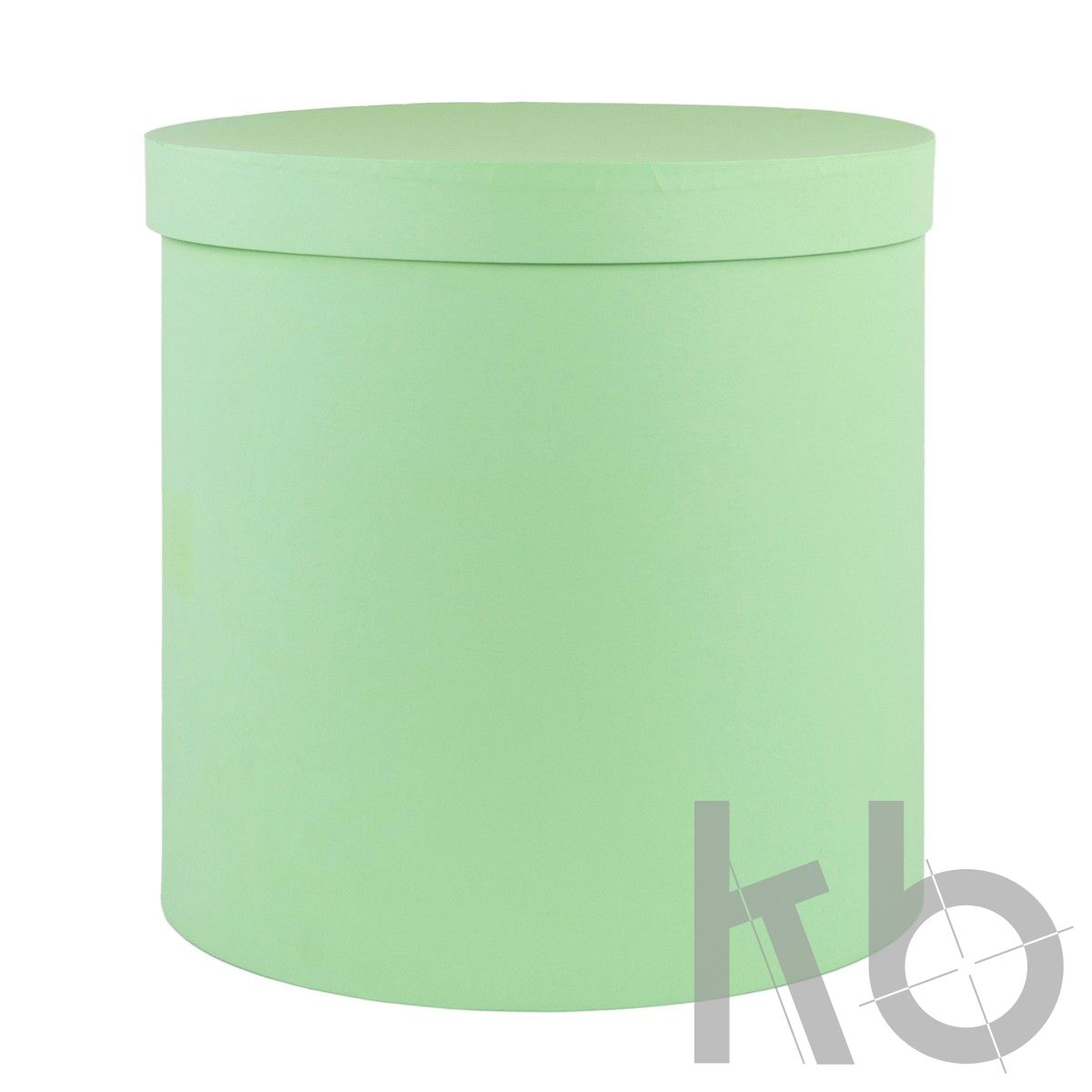 Салатовая круглая коробка с крышкой