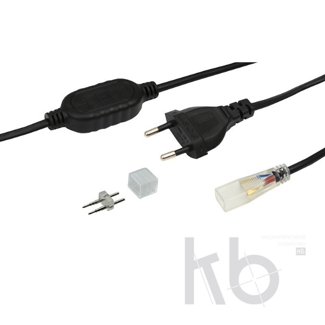 Установочный комплект для LED ленты 220 В 6x10.6 мм, до 100 м