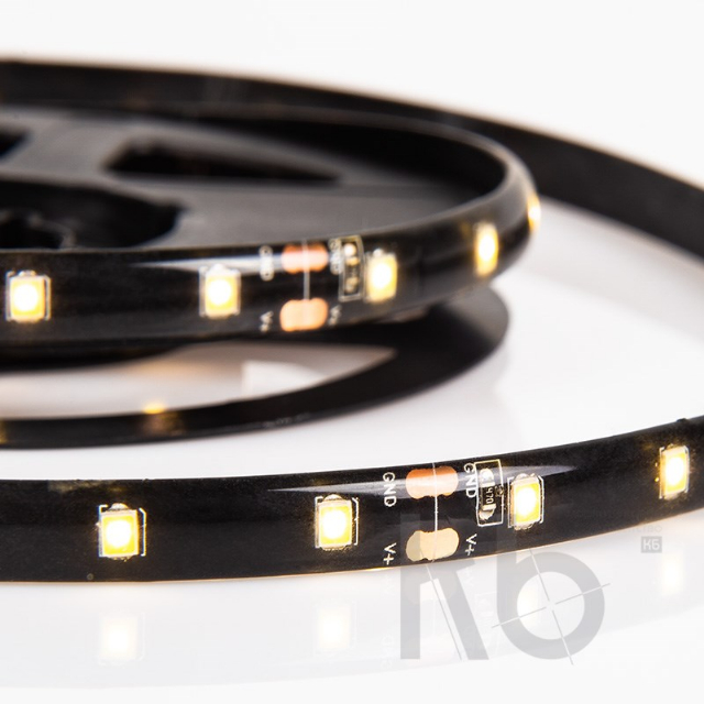 LED лента с USB коннектором 5 В, 8 мм, IP65, SMD 2835, 60 LED/m, цвет свечения теплый белый (3000 K)