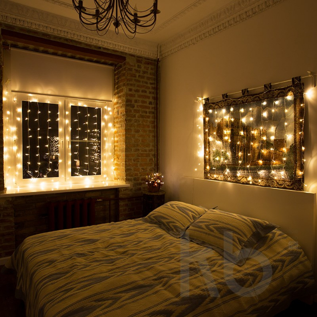 Гирлянда "Светодиодный Дождь" 2*3 м, свечение с динамикой, прозрачный провод, 230 В, цвет Теплый Белый