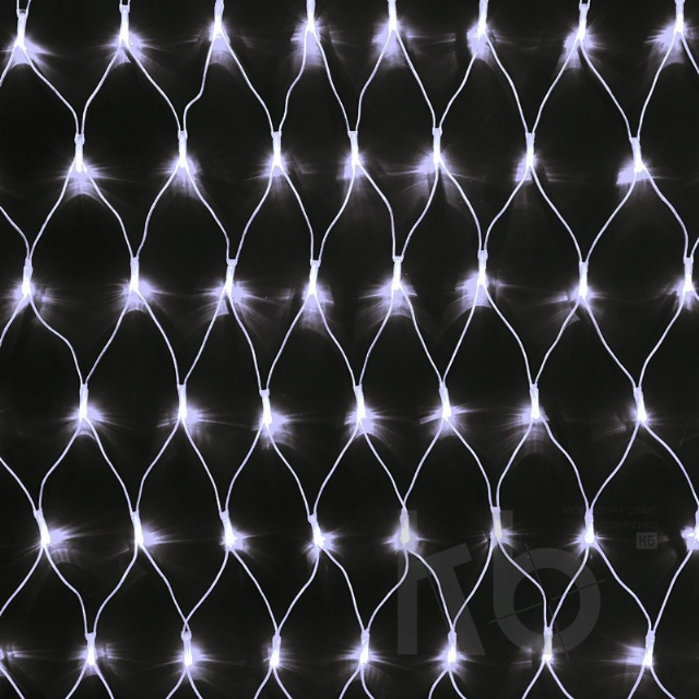 Гирлянда "Сеть" 2х1,5м, свечение с динамикой, прозрачный ПВХ, 288 LED, 230 В, цвет: Белый