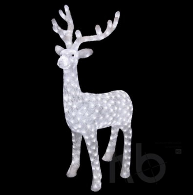 Акриловая светодиодная фигура "Северный олень" 130 см, 380 светодиодов, IP65 понижающий трансформатор в комплекте, NEON-NIGHT
