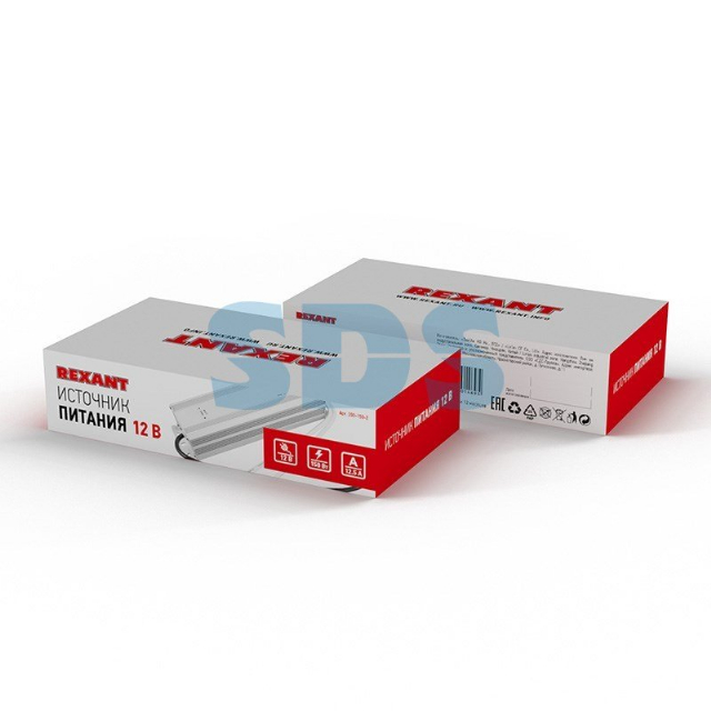 Источник питания 110-220 V AC/12 V DC 12,5 А 150 W с проводами влагозащищенный (IP67)