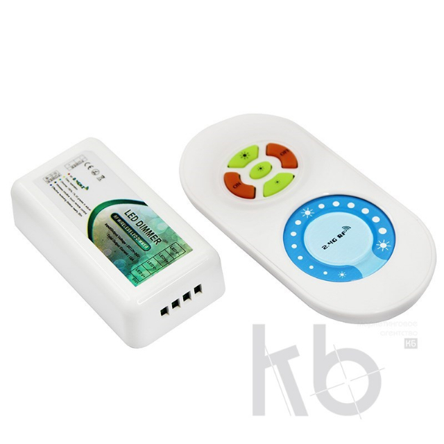 LED диммер 12-24 V, 2.4G одноканальный беспроводной с пультом Д/У