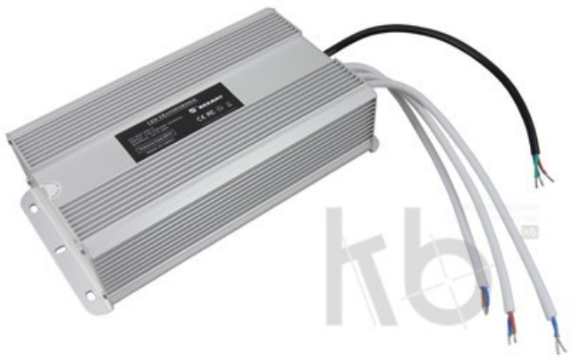 Источник питания 110-220 V AC/12 V DC 25 А 300 W с проводами влагозащищенный (IP67)