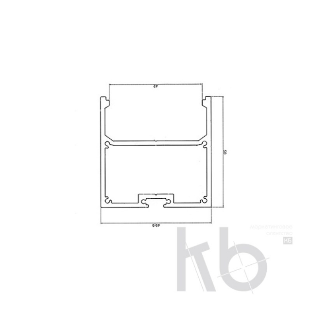 Профиль накладной алюминиевый 5050-2, 2 м REXANT