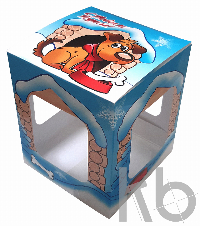 Коробка универсальная под шар 65/80/100 мм по макету клиента Коробка универсальная под шар 65/80/100 мм по макету клиента