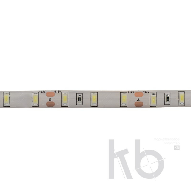 LED лента 12 В, 12 мм, IP65, SMD 5730, 60 LED/m, 12 V, цвет свечения теплый белый (3000 K)