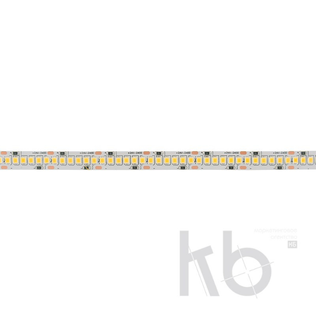 LED лента 24 В, 15 мм, IP23, SMD 2835, 240 LED/m, цвет свечения теплый белый (3000 К)
