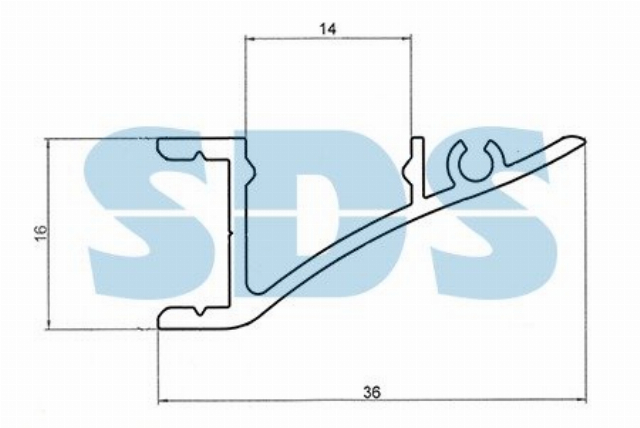 Профиль для стен накладной алюминиевый 3616-2, 2 м REXANT