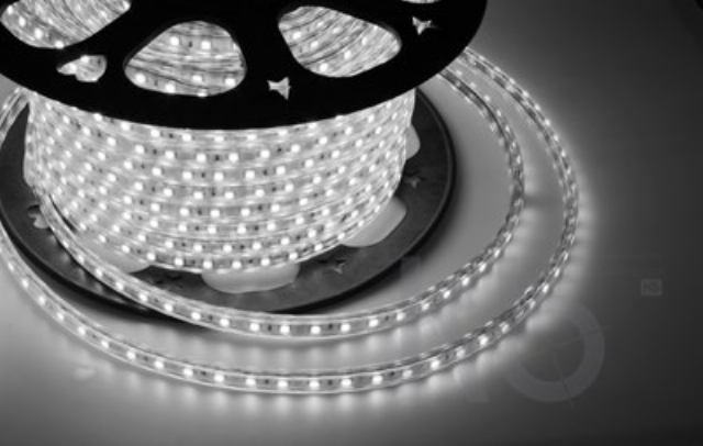 LED лента 220 В, 10х7 мм, IP67, SMD 2835, 60 LED/m, цвет свечения белый, бухта 100 м