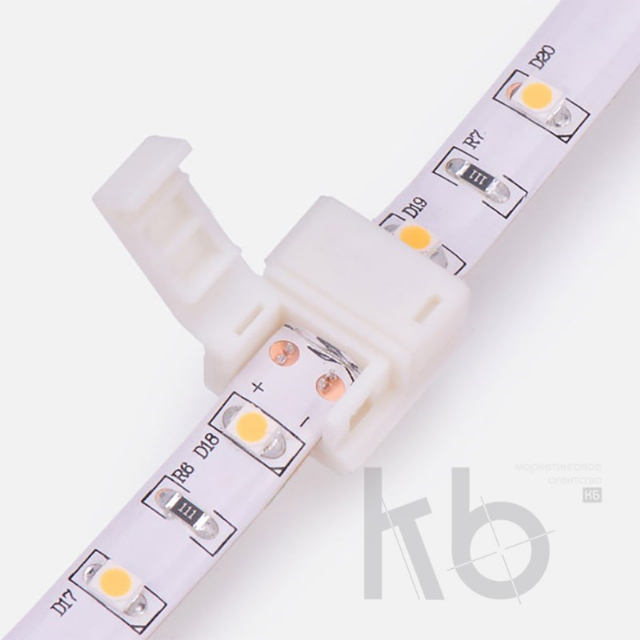 Коннектор стыковочный для одноцветных светодиодных лент с влагозащитой шириной 8 мм LAMPER