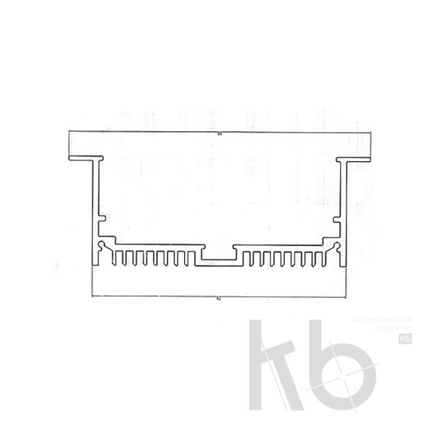 Профиль врезной алюминиевый 8832-2, 2 м REXANT
