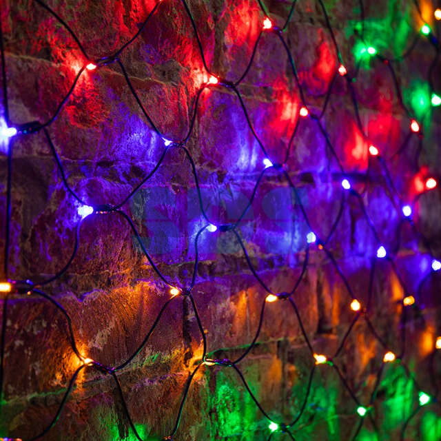 Гирлянда "Сеть" 2х1,5м, черный ПВХ, 240 LED Мультиколор