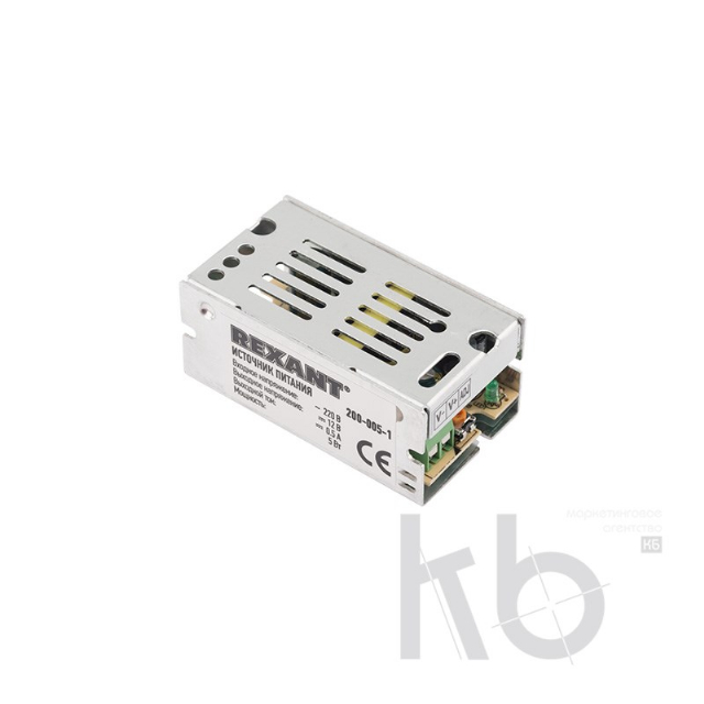 Источник питания 110-220 V AC/12 V DC 0,5 A 5 W с разъемами под винт, без влагозащиты (IP23)