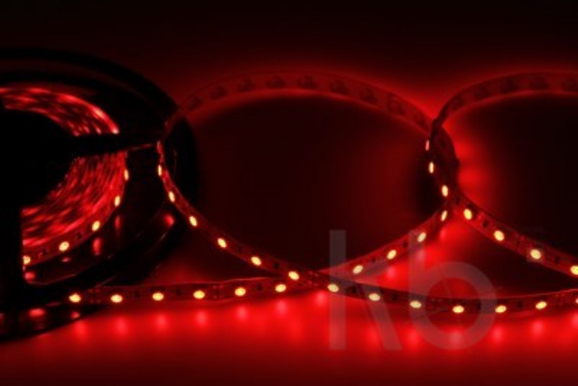 LED лента открытая, 10 мм, IP23, SMD 5050, 60 LED/m, 12 V, цвет свечения красный