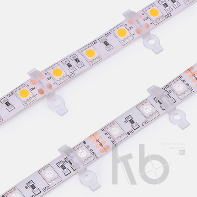 Монтажная клипса для светодиодной ленты с влагозащитой шириной 10 мм LAMPER