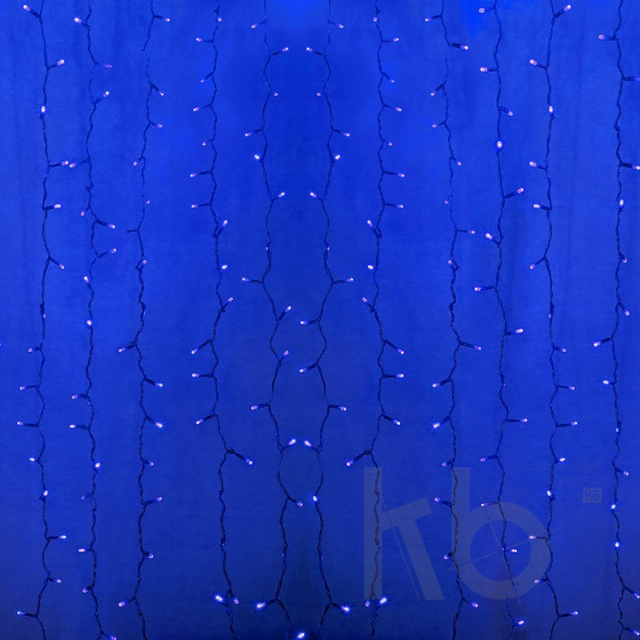 Гирлянда "Светодиодный Дождь"  2x0,8м, прозрачный провод, 230 В, диоды Синие, 160 LED