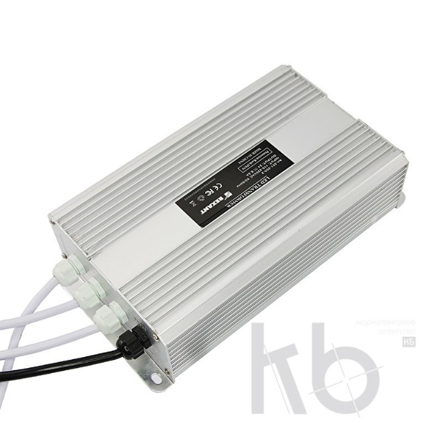 Источник питания тонкий 220 V AC/24 V DC 8,33 А 200 W с проводами, влагозащищенный (IP67)