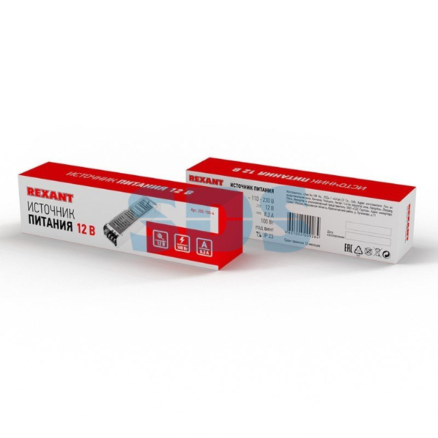 Источник питания компактный 12 V 100 W с разъемами под винт, без влагозащиты (IP23)