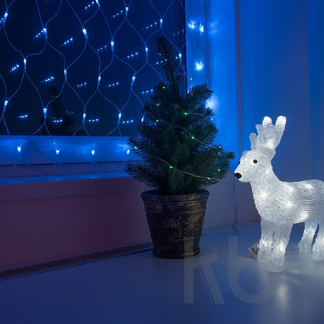 Гирлянда "Сеть" 1,5х1,5м, прозрачный ПВХ, 150 LED Синие