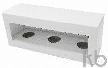 Коробка под 3 шара 100 мм в ряд с окошком белая