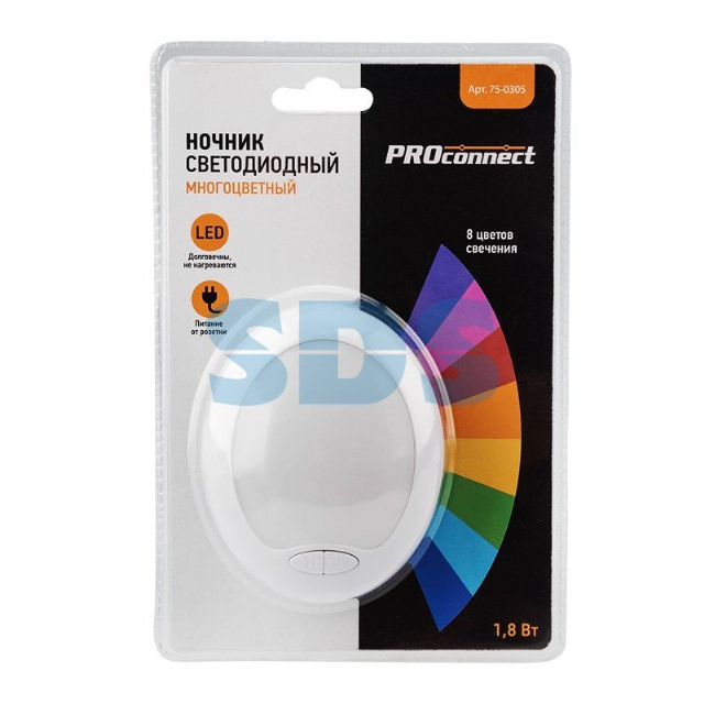 Светодиодный ночник «Радуга», многоцветный, 220 В