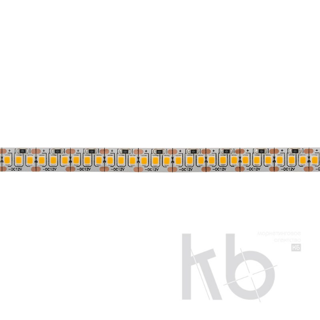 LED лента 12 В, 10 мм, IP23, SMD 2835, 240 LED/m, цвет свечения теплый белый (3000 К)