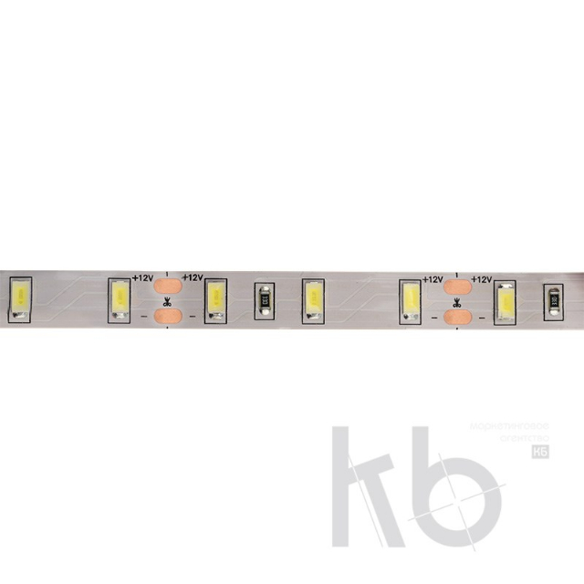 LED лента 12 В, 12 мм, IP23, SMD 5730, 60 LED/m, 12 V, цвет свечения белый (6000 K)