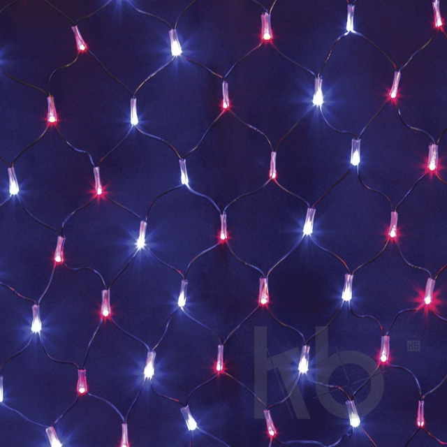 Гирлянда "Сеть" 2х0,7м, черный ПВХ, 176 LED Красные/Синие