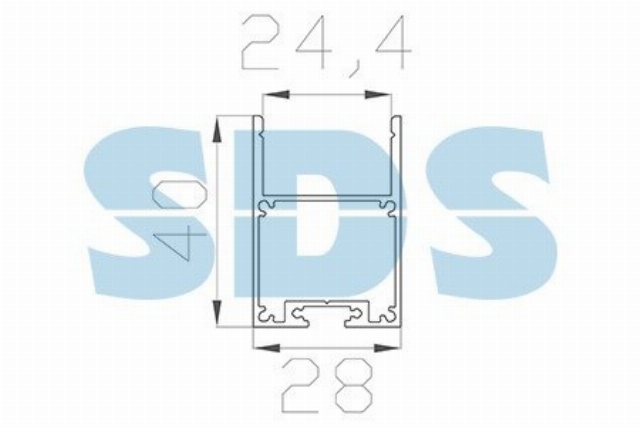 Профиль накладной алюминиевый 2840-2, 2 м REXANT