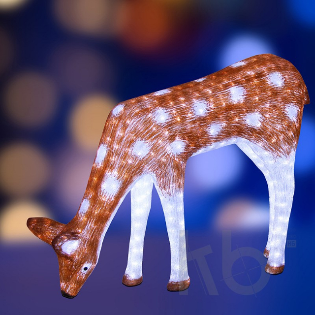 Акриловая светодиодная фигура "Олень мама коричневая" 100х130см, 2850 светодиодов IP65 понижающий трансформатор в комплекте, NEON-NIGHT
