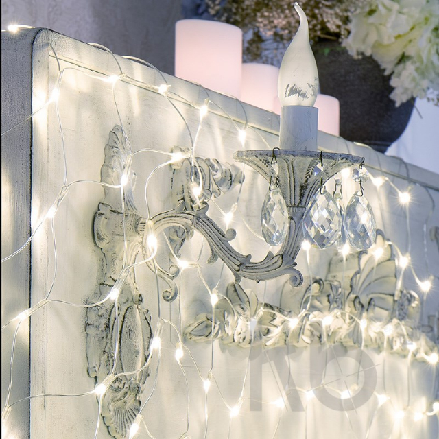 Гирлянда "Сеть" 1,8х1,5м, прозрачный ПВХ, 180 LED Белые