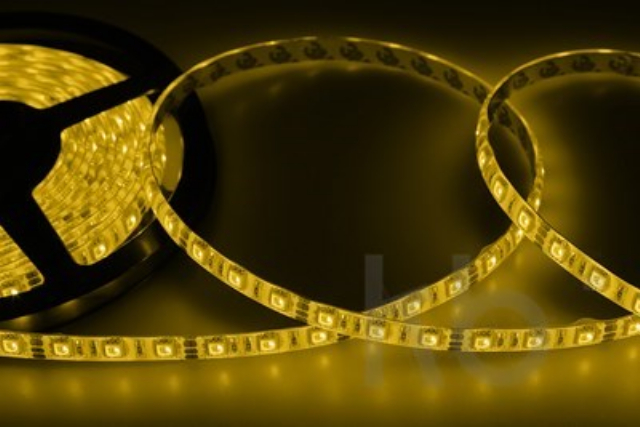 LED лента силикон, 10 мм, IP65, SMD 5050, 60 LED/m, 12 V, цвет свечения желтый