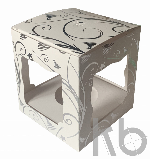 Коробка под шар 65 мм с серебристыми узорами Коробка под шар 65 мм с серебристыми узорами